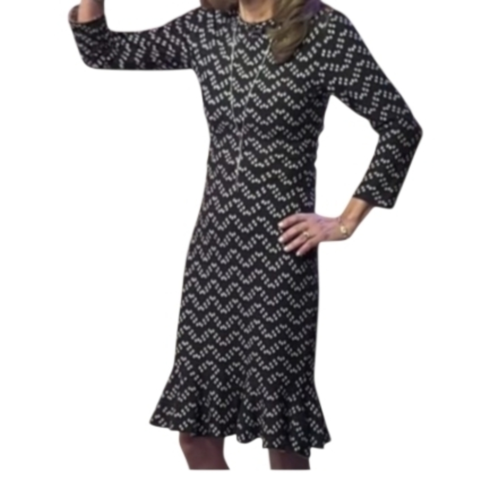 Elegant Black and White Patterned Dress
